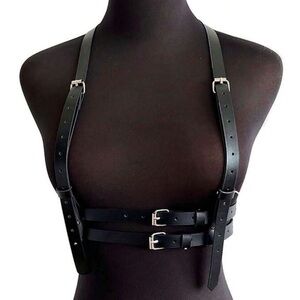 PU Leather Steampunk Suspender Waist Harness